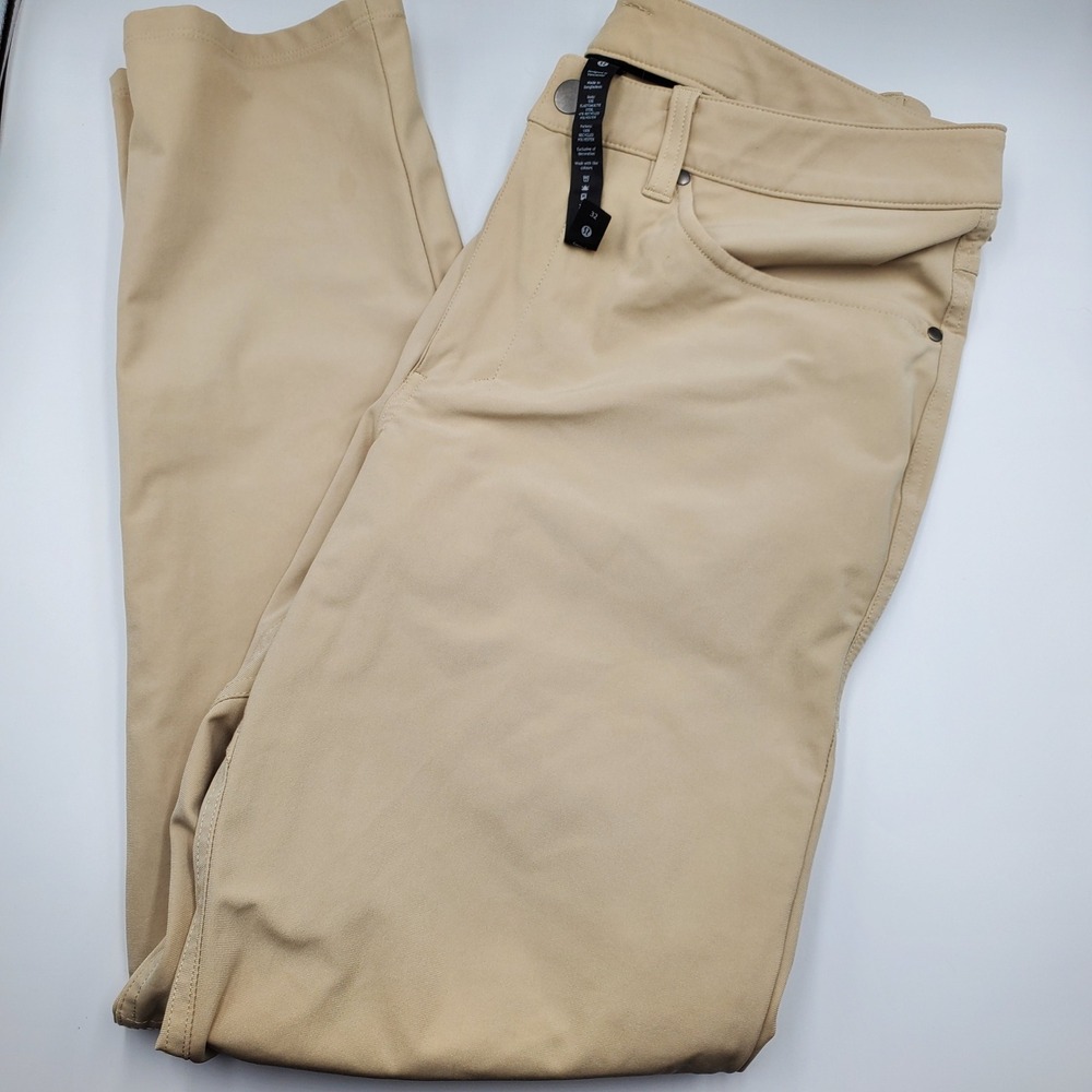 Lululemon ABC Classic Fit Pants Khaki Tan Mens Size 32 Inseam 29.5 Tech Stretch